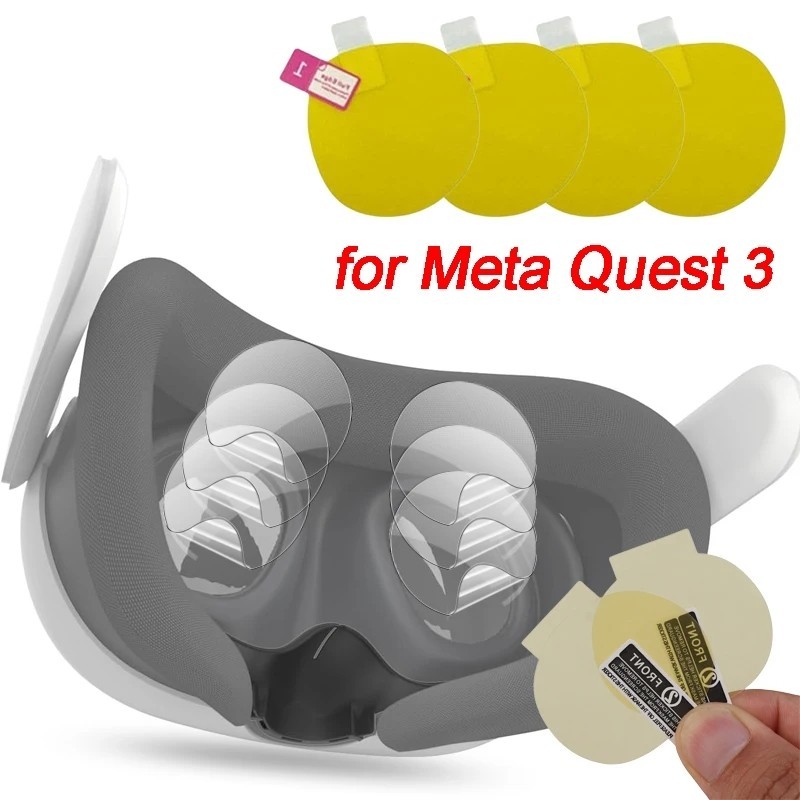 สําหรับ Meta Quest 3 VR เลนส์หมวกกันน็อค ฟิล์มนิ่ม ป้องกัน / กล้องใส ป้องกันรอยขีดข่วน ไม่ใช่กระจกกันรอยหน้าจอ 1 คู่