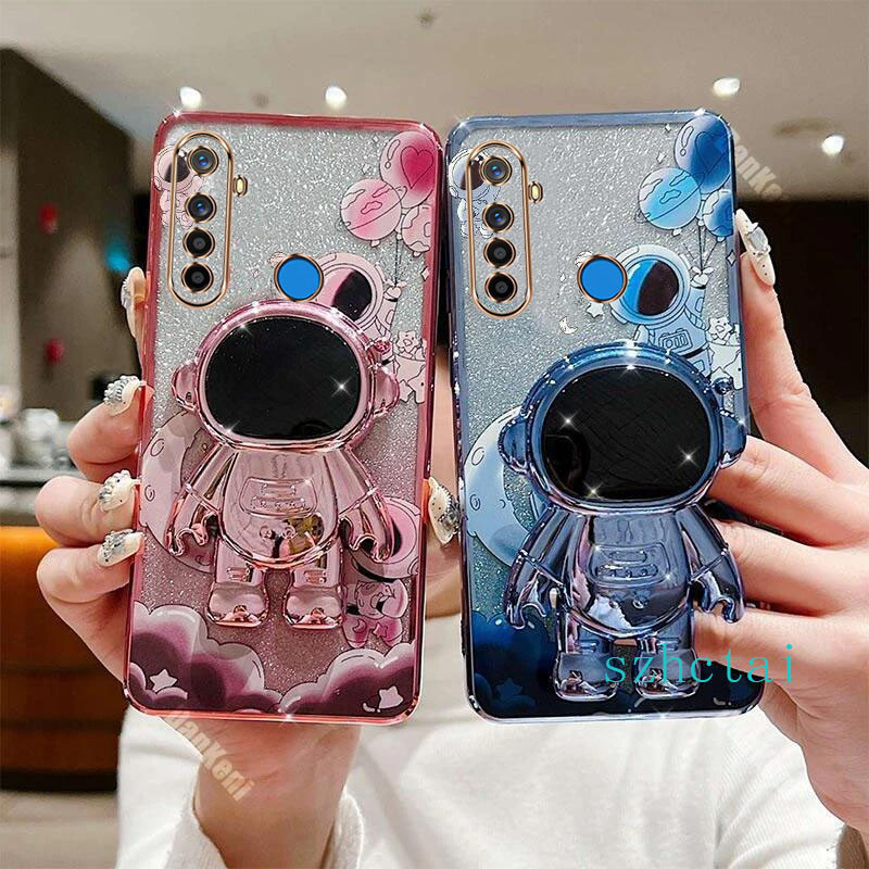 เคส realme 5 5i 5s 6i c3 5 pro เคสโทรศัพท์มือถือ ลายนักบินอวกาศ พร้อมขาตั้ง สําหรับ realme 5 5i 5s 6i c3 5 pro