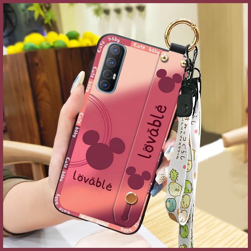 Anti-dust Phone Holder Phone Case For OPPO Reno3 Pro/Find X2 Neo ring Anti-knock Cartoon Waterproof Lanyard protective