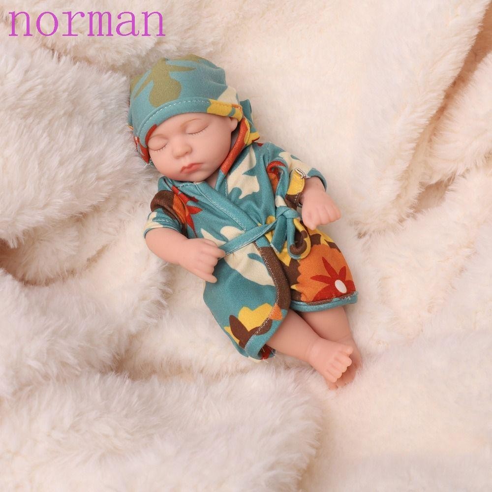 Norman ตุ๊กตาเด็กทารกแรกเกิด ซิลิโคนนิ่ม ขนาดเล็ก 20 ซม. ชุดนอนซิลิโคน สีสันสดใส ของเล่นเด็กวัยหัดเดิน