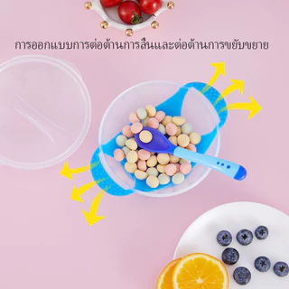 AIKOKY ชามซิลิโคน ชามสำหรับเด็ก จานชามเด็ก (BPA FREE)-ชามข้าวเด็ก ชุดอาหาร มีช้อนและฝาปิด