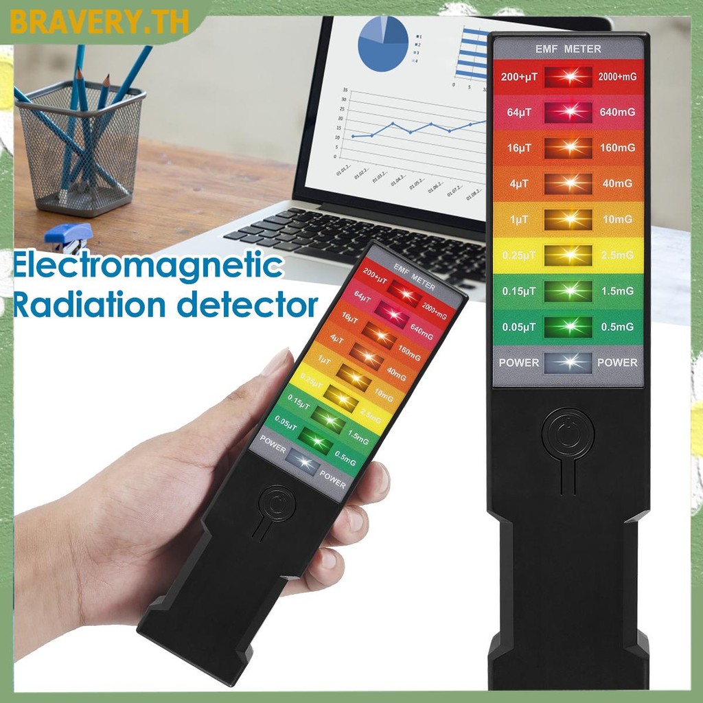 เครื่องตรวจจับรังสีแม่เหล็กไฟฟ้ามือถือ EMF Reader แบตเตอรี่ดําเนินการ EMF Meter Tester SHOPCYC0150