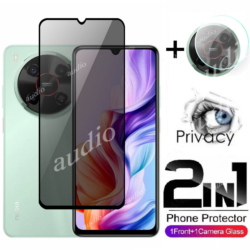 Nubia V70 Max 4G 2in1 ส่วนตัวหน้าจอเลนส์ฟิล์มสําหรับ ZTE Blade V70 Max BladeV70 4G ความเป็นส่วนตัวป้