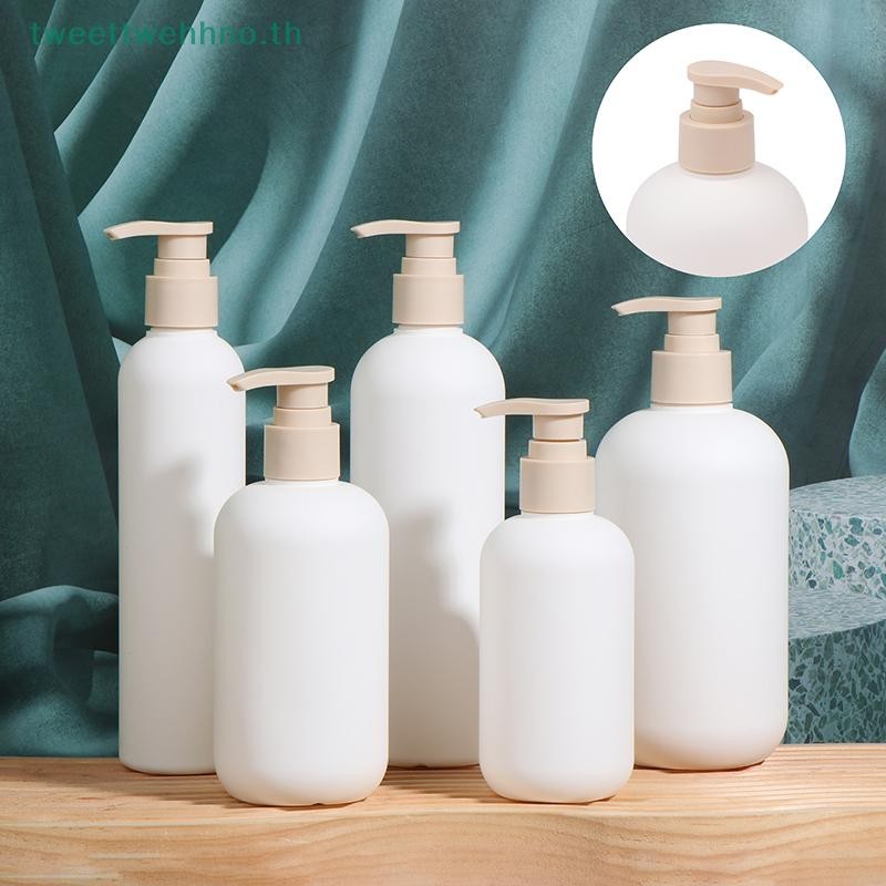 Tweettwehno 200-500ml สีขาวพลาสติกปั๊มโลชั่นแชมพูขวด High-end เครื่องสําอางขวดอะคริลิคหัวปั๊มรีฟิล T