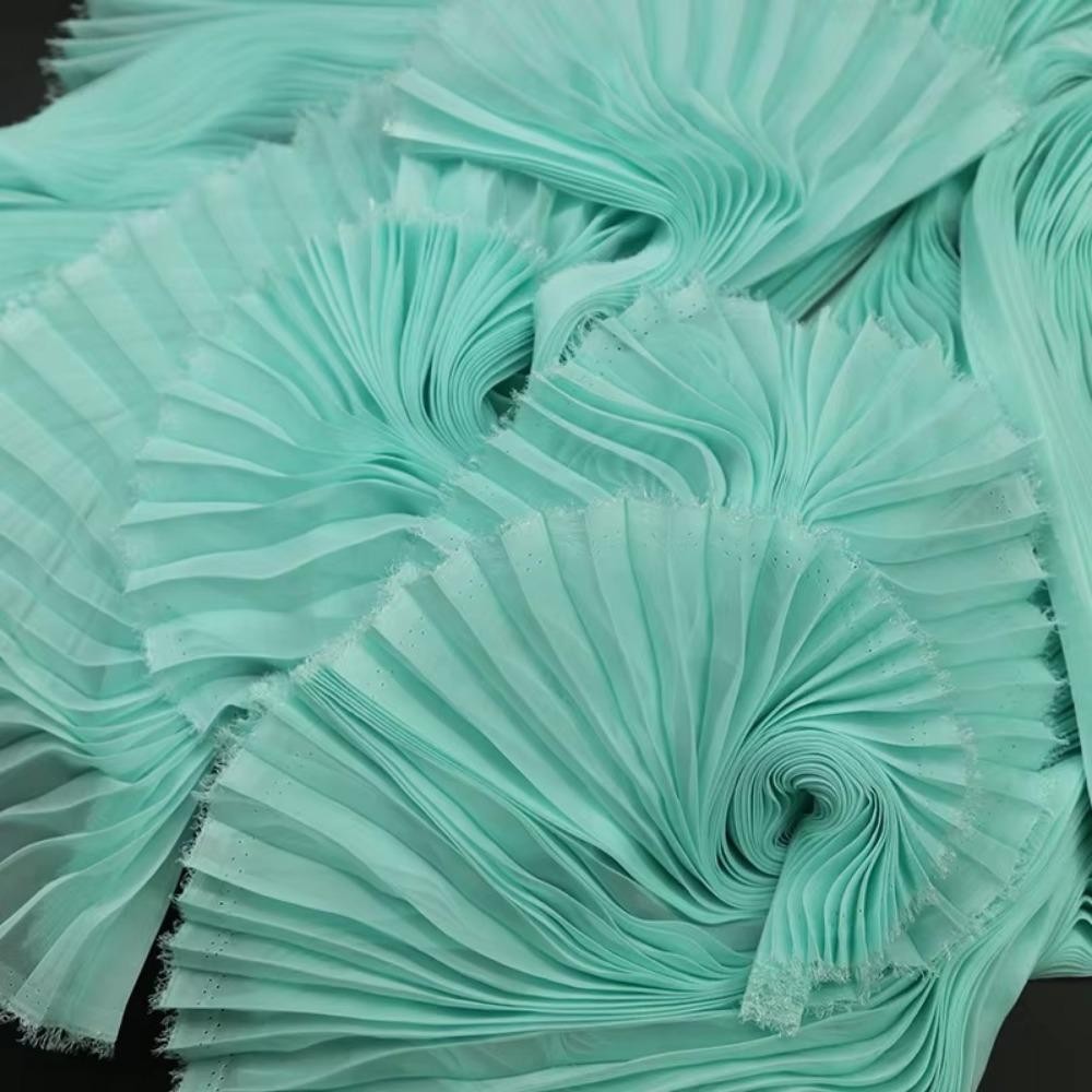 กําลังมาแรง2101 ผ้าออร์แกนซ่าอัดพลีท, ผ้าย่น 1 หลาทํามือ, ชีฟองอ่อนสร้างสรรค์วัสดุ ทําเอง ฤดูร้อน - รูปที่ 7