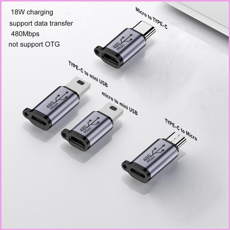 Cinn Usb-C เป็น Micro Usb Mini Usb Adapter Type-C Female เป็น Micro Usb Male Converter