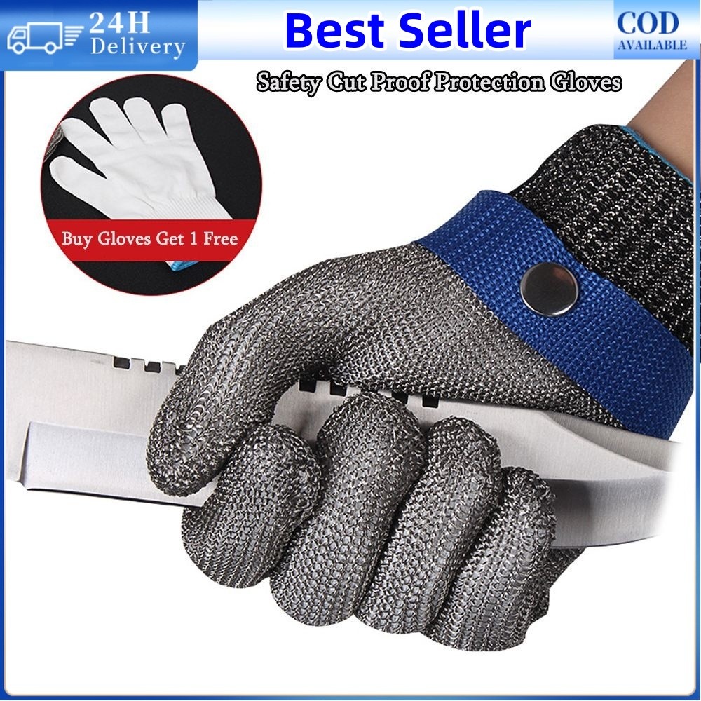 Uhome1 ชิ้นครัว Butcher ถุงมือนิรภัยกันบาดทํางานถุงมือป้องกันกันลื่น