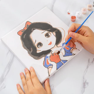 ภาพระบายสีตามตัวเลข 20X20ซม sanrio คุโรมิ/kuromi/kitty ชุดระบายสี วาดภาพระบายสี ฝึกสมาธิ DIY จิตรกรรม