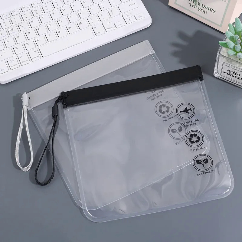 1pc Transparent toilet bag, portable travel essentials, flight makeup liquid leak proof, resealable 