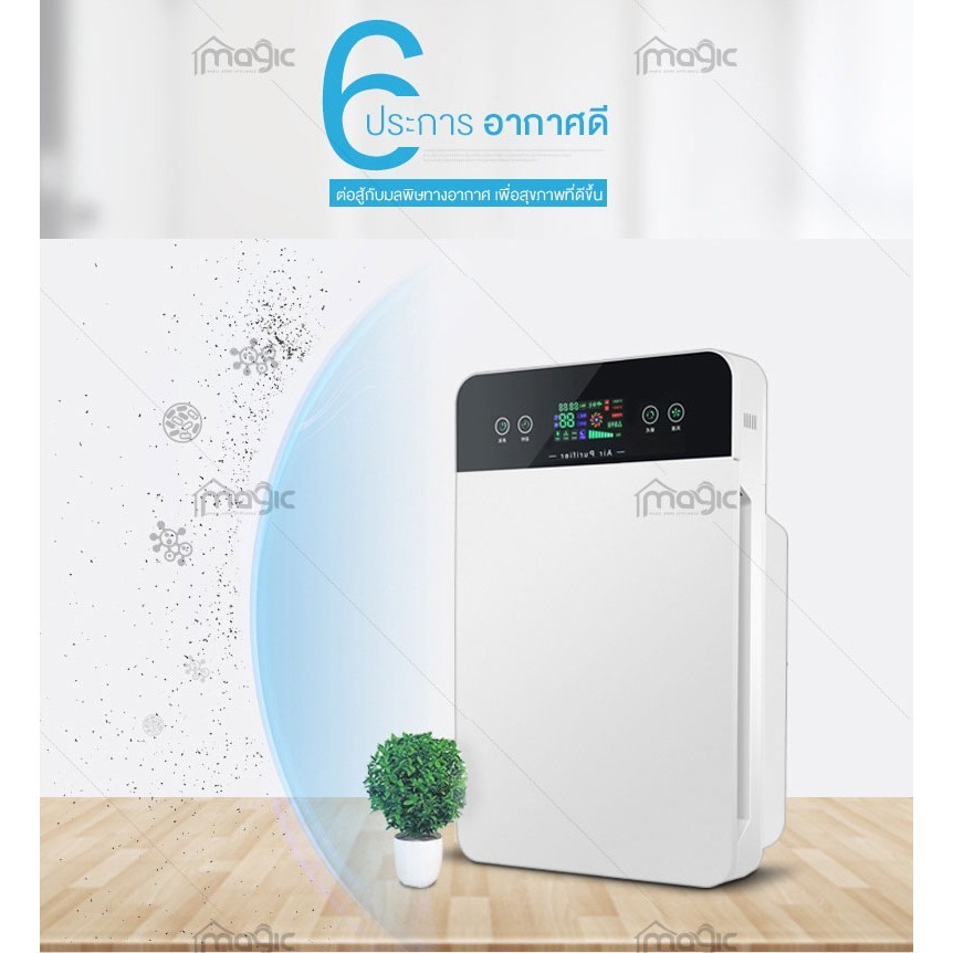เครื่องฟอกอากาศ เครื่องฟอกอากาศฟังก์ชั่นภาษาไทย สำหรับห้อง 40 ตร.ม.กรองฝุ่น ควัน และสารก่อภูมิแพ้ ไรฝุ่น รับประกัน1ป ราคา ถูกที่สุด ดีลบีเคเค แกลเลอรีภาพที่ 6