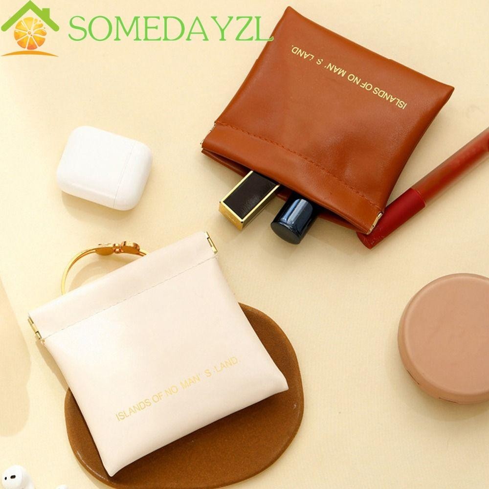 Somedayzl กระเป๋าใส่เหรียญ ลิปสติก เครื่องสําอาง หนัง PU ขนาดเล็ก สไตล์เกาหลี เหมาะกับฤดูใบไม้ผลิ กลางแจ้ง