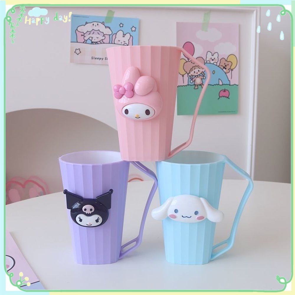 SANRIO แก้วน้ํา ลายการ์ตูนอนิเมะ Cinnamoroll Kuromi My Melody น่ารัก เรียบง่าย สําหรับใส่แปรงสีฟัน