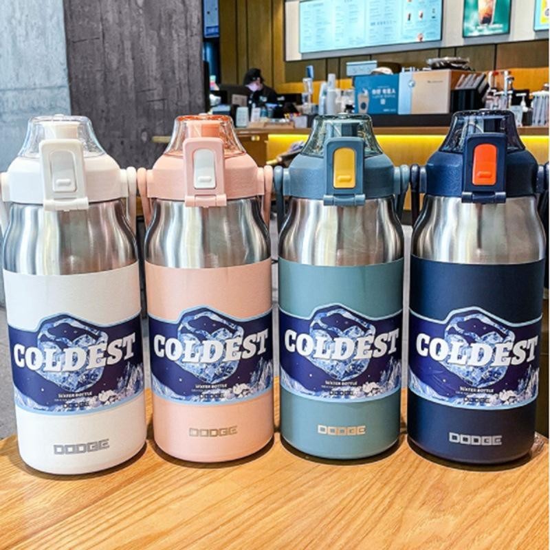 ขวดนำ้ DODGE สแตนเลส316 1300ml/1700ml แท้งค์เก็บอุณหภูมิ มียางรองก้นขวด กระติกน้ำเก็บความเย็น