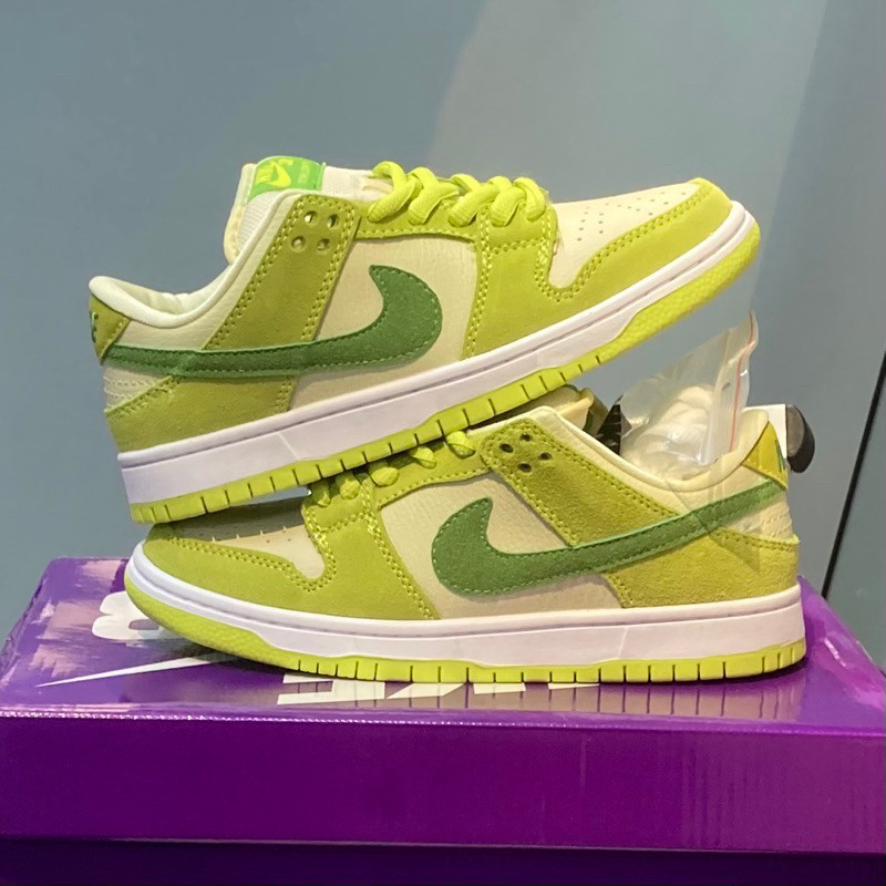 Nike SB dunk Low Green Apple พร้อมเชือกเสริม For Couple โดย Xian Kicks ลำลอง