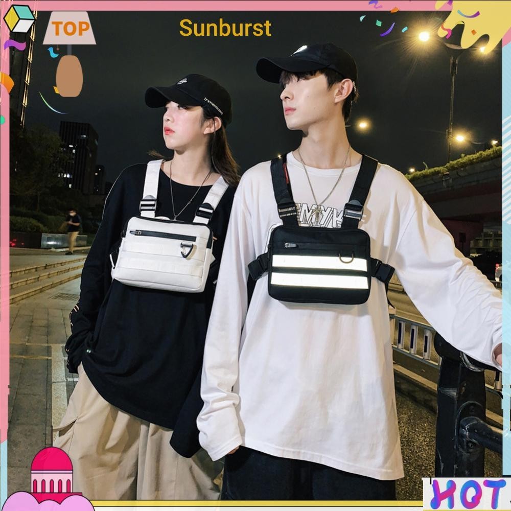 กระเป๋าคาดอก ผ้าออกซ์ฟอร์ด สไตล์ฮิปฮอป สําหรับผู้หญิง และผู้ชาย [Sunburst11.th]