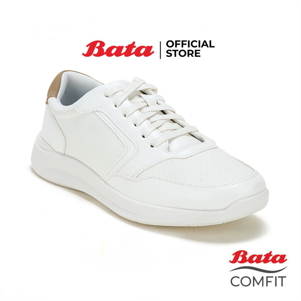 Bata บาจา Comfit รองเท้าลำลองเพื่อสุขภาพ แบบผูกเชือก สำหรับผู้ชาย รุ่น LOTUS สีขาว 8211323 สีดำ 8216323