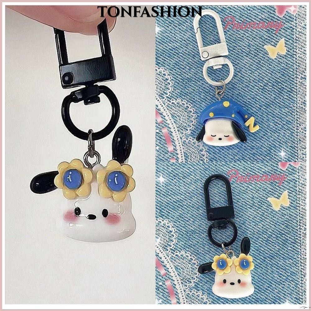 Tonfashion พวงกุญแจ จี้การ์ตูนสุนัข แว่นตากันแดด เครื่องประดับ ของขวัญ สร้างสรรค์ สําหรับแขวนกระเป๋านักเรียน