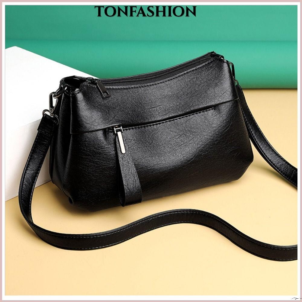 Tonfashion กระเป๋าถือ กระเป๋าสะพายไหล่ สะพายข้าง หนัง ความจุสูง หรูหรา สําหรับผู้หญิง