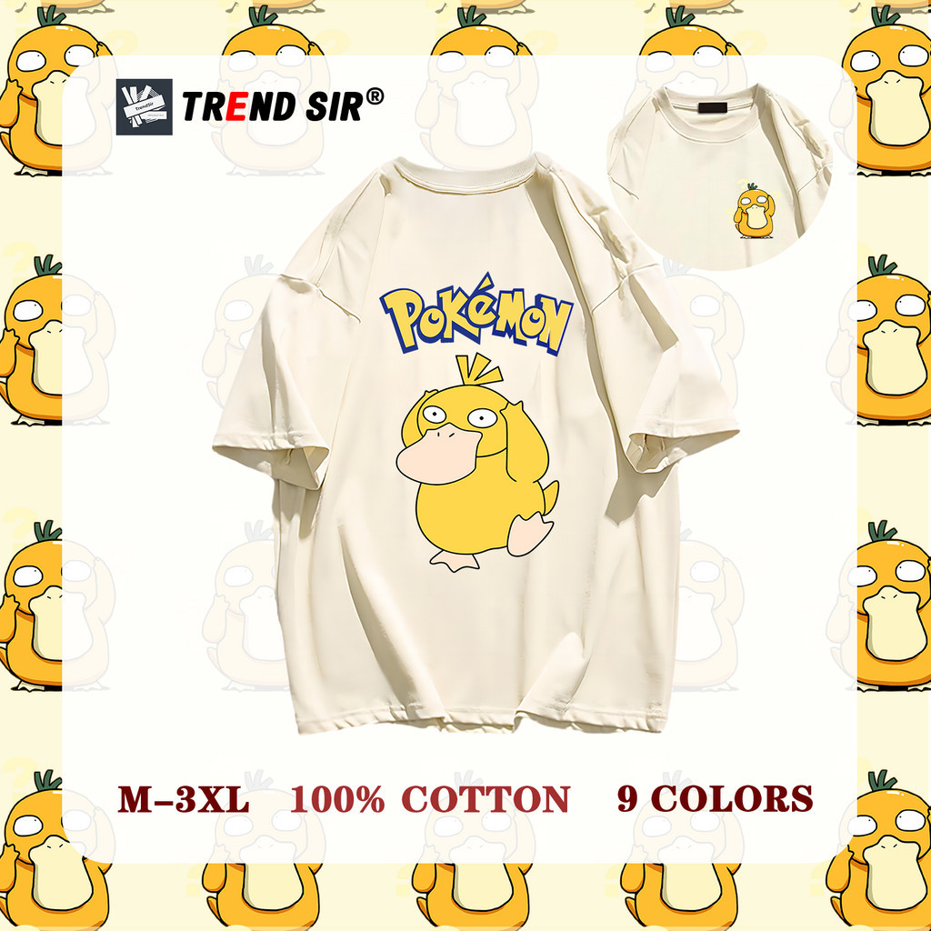 TrendSir พร้อมส่ง เสื้อยืดแขนสั้น เสื้อยืด summer 100|% cotton Pokemon 9สี M-3XL