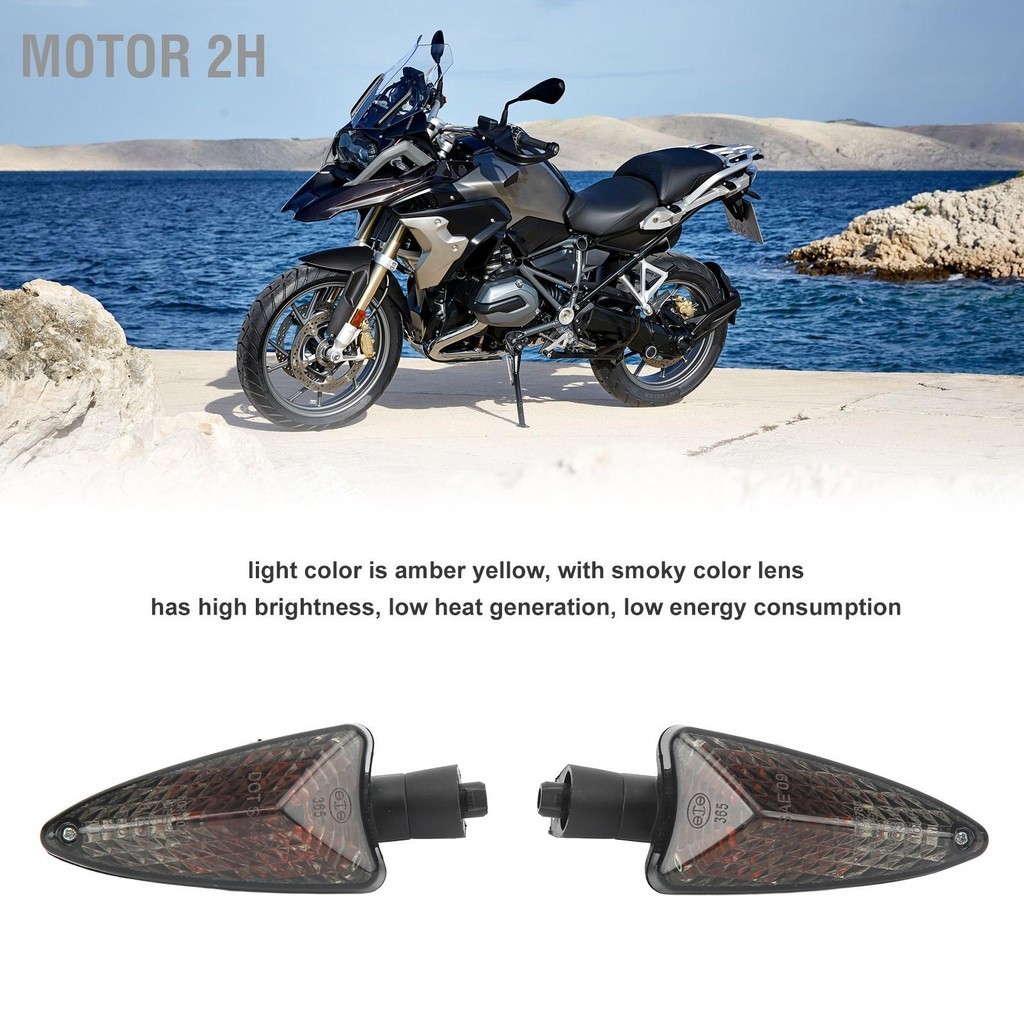 Motor 2H 2pcs 12V สัญญาณไฟเลี้ยวรถจักรยานยนต์ไฟ Amber สีเหลืองไฟ LED สำหรับ K02 G310GS K03 G310R K50 R1200GS r1250GS