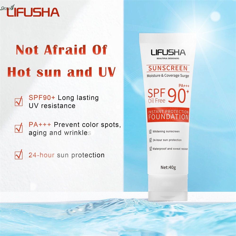 Qccuot Lifusha ครีมกันแดดสีส้มครีมกันแดดกันน้ำ Face Body Arm Sun Protection Body Cream ไม่เหนียวเหนอะหนะ