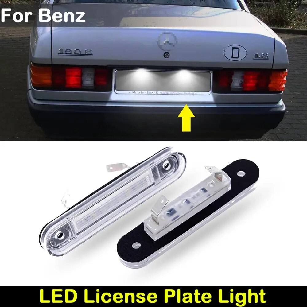 BENZ ไฟส่องป้ายทะเบียน license plate light W201 190E แคนบัส LED ป้ายทะเบียนรถ  (2 ชิ้น) ไฟไม่โชว์ ร้านไทย