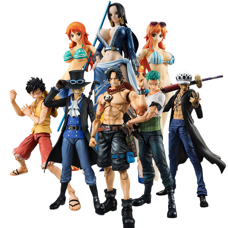 ฟิกเกอร์ One Piece VAH Monkey·D·Luffy, Rob Lucci, Tony Chopper, Boa·Hancock, Nami, Trafalgar Law, Dracule Mihawk, Roronoa Zoro, Nico·Robin, Ace, Sabo ขยับได้ Anime doll figures GLEV
