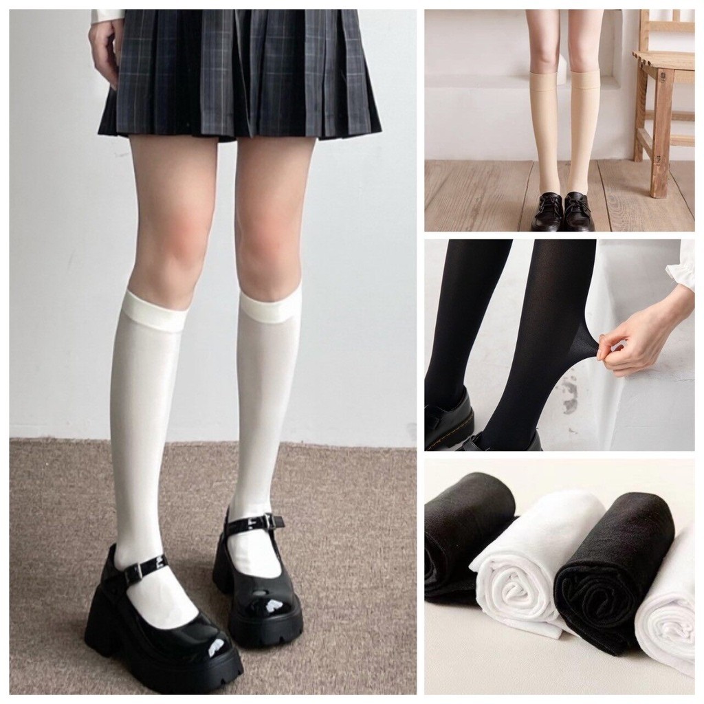 🌈 ถุงเท้ายาว ถุงน่อง ถุงเท้าญี่ปุ่น ผ้ายืดเบาสบาย แฟชั่น Free Size ระบายอากาศ เกรดพรีเมี่ยม 🌈