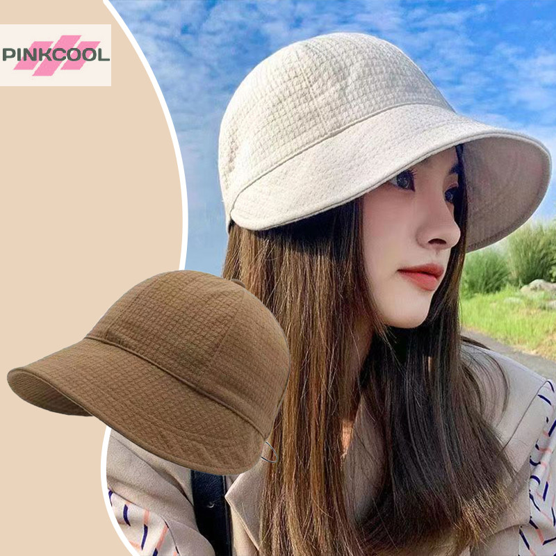 Pinkcool หมวกบังแดด อเนกประสงค์ ลายวาฟเฟิล ปากเป็ด แฟชั่นสําหรับผู้หญิง ขายดี