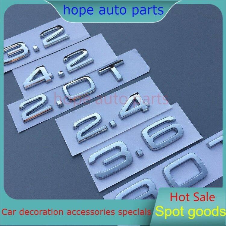 ใหม่ สติกเกอร์โลโก้ Audi 2.4 3.2 3.6 4.2 1.8T 2.0T 3.0T สําหรับติดท้ายรถยนต์