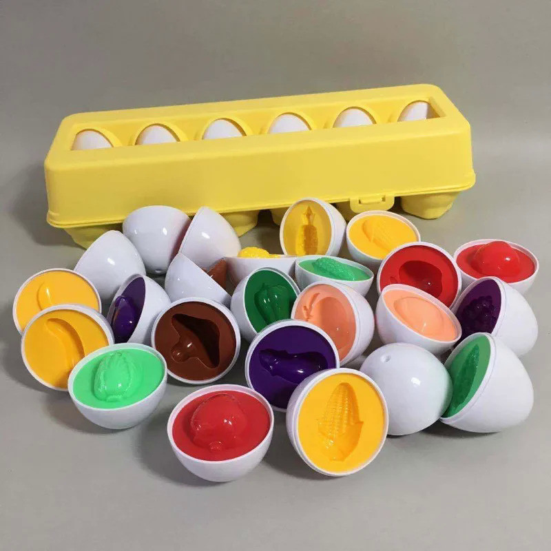 Montessori Baby Learning Children Toys Shape Matching Sorters Puzzle Game Color Learning Eggs Educat