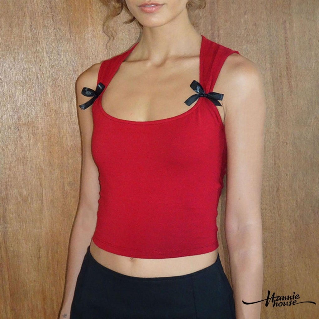 Hannie- เสื้อกล้ามประดับโบว์ สําหรับผู้หญิง