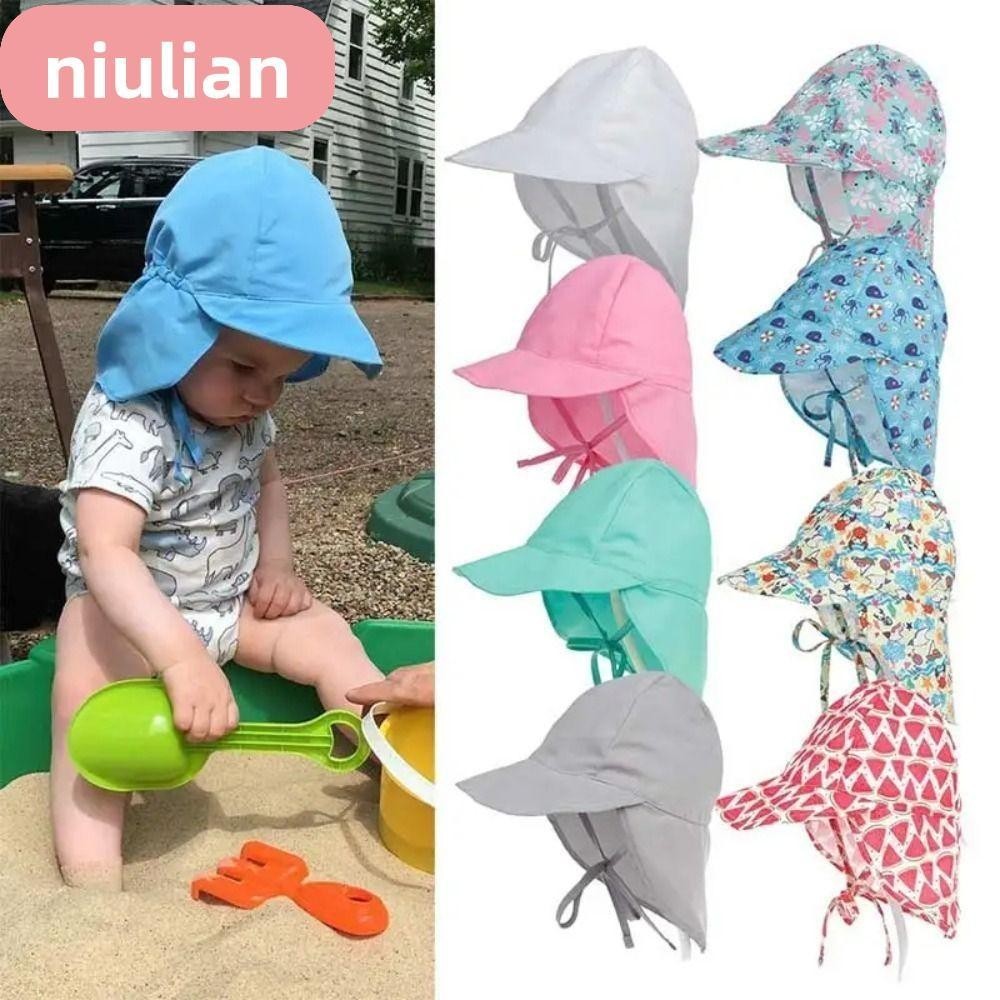 Niulian หมวกปีกกว้าง กันแดด ป้องกันรังสียูวี แห้งเร็ว ปรับได้ สําหรับเด็ก