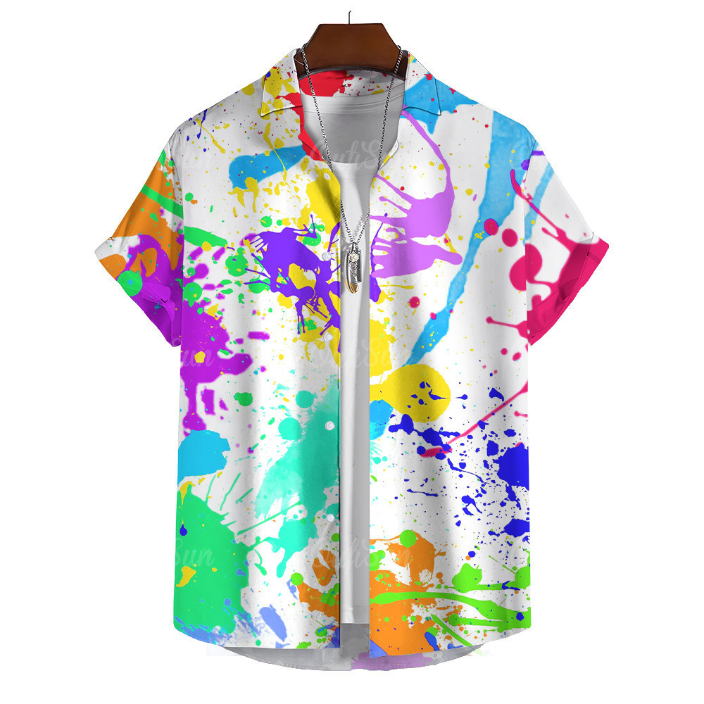 เสื้อเชิ้ตลําลอง ทรงหลวม สไตล์ฮาวาย สําหรับผู้ชาย