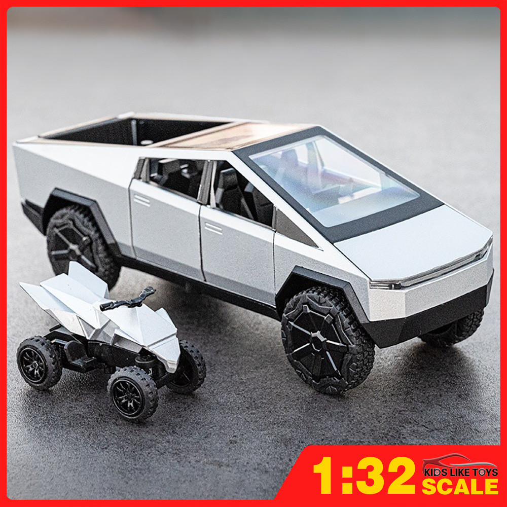Klt โมเดลรถปิ๊กอัพไซเบอร์ 1:32 Tesla Cybertruck ของเล่นสําหรับเด็กผู้ชาย