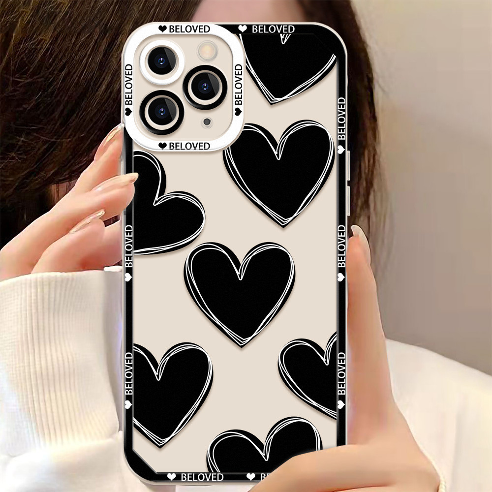 เคสโทรศัพท์ TPU แบบนุ่ม For iPhone 11 12 14 Pro Max 13 15 XR 7 8 Plus X XS SE 13promax 14promax 7plus 8plus เคสซิลิโคน