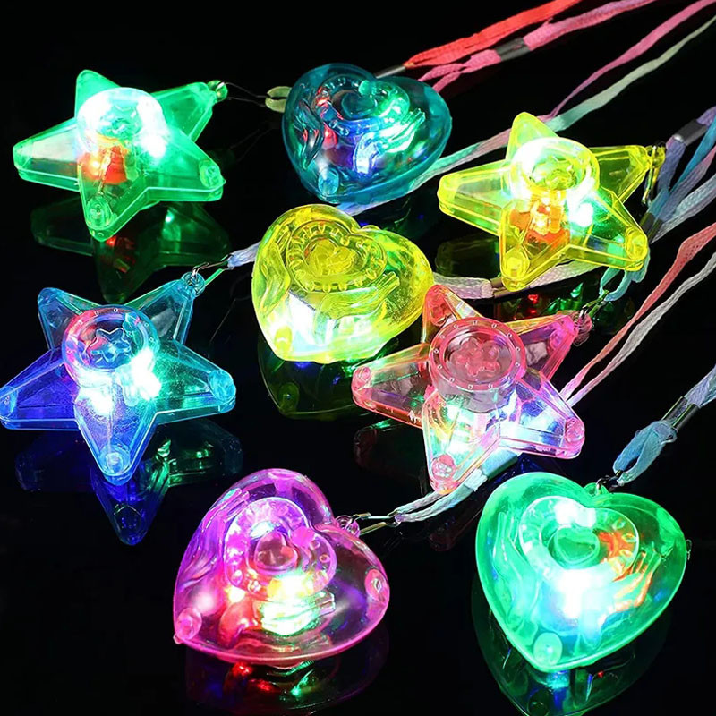 10/20/30/40/50 ชิ้น Led รูปหัวใจ สร้อยคอเด็ก กระพริบ จี้สร้อยคอ เด็ก ของขวัญวันเกิด ปาร์ตี้ สร้อยคอเรืองแสง ของเล่น