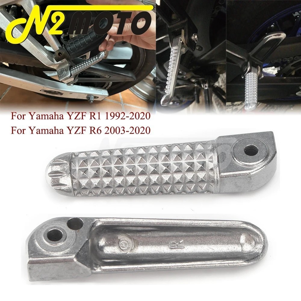 N2 Motorcycle Footrest Rear Passenger Foot Pegs Anti-Slip Feet Pedal For Yamaha YZF R6 R1 1992-20 Ac