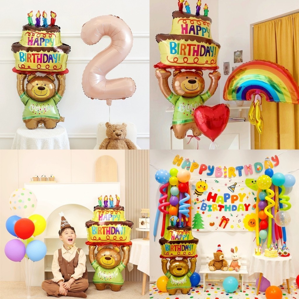 เค้กวันเกิดขนาดใหญ่ที่มีสีสันคนดังทางอินเทอร์เน็ตฟิล์มอลูมิเนียมบอลลูนอุปกรณ์ถ่ายภาพอินสตาแกรมเด็กปาร์ตี้ตกแต่งฉาก