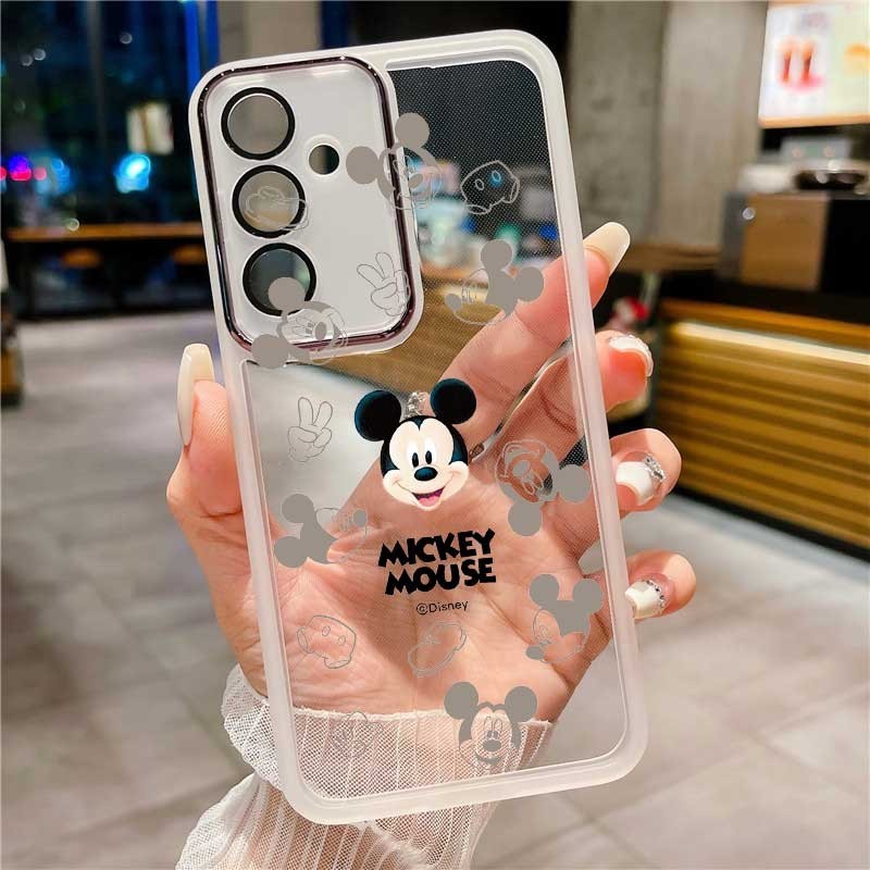 Samsung Galaxy A17 A07 A56 A36 A55 A35 A25 A15 5G Casing Mickey Family Mobile Case Cute Mouse Clear Candy Silicon Case Camera Protector Cover