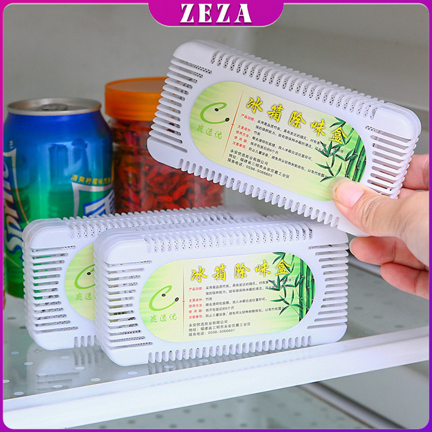 ZEZA กล่องถ่านไม้ไผ่กําจัดกลิ่นสําหรับตู้เย็น  Deodorant box