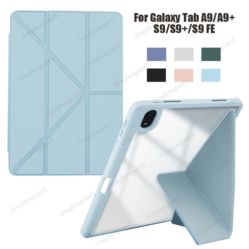 เคสแท็บเล็ต อะคริลิกใส พร้อมช่องใส่ดินสอ สําหรับ Samsung Galaxy Tab A9 Plus 11 Smart Case Galaxy Tab S9 FE 11 S9 Plus 12.4 S9 FE 12.4