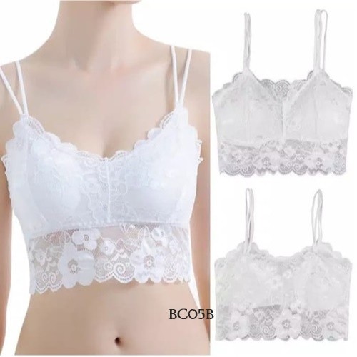 ชุดชั้นในสตรี Bralette สีขาว Bc05B