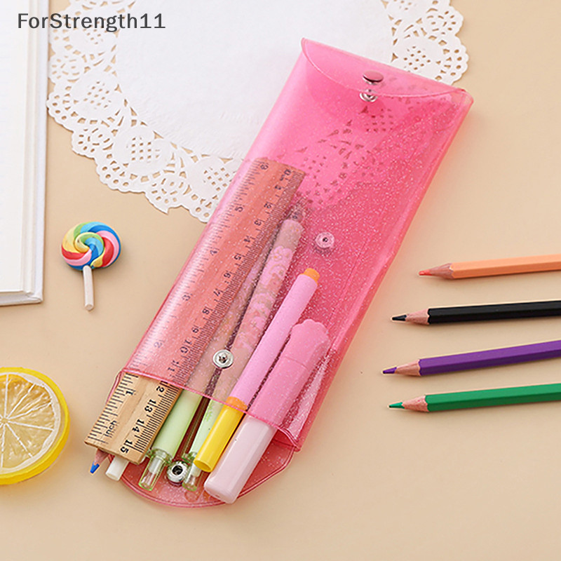 Fo กระเป๋าเครื่องสําอาง กระเป๋าดินสอ ปากกา เลเซอร์ กลิตเตอร์ น่ารัก สไตล์เกาหลี สําหรับเด็กผู้หญิง