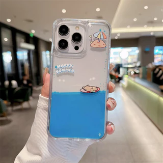 เคสโทรศัพท์มือถือแข็ง ปิดด้านหลัง แบบทรายดูด ลายการ์ตูนลูกสุนัขเล่นเซิร์ฟ กันกระแทก ป้องกันกล้อง สําหรับ iPhone15 14 13 12 11 Pro Max