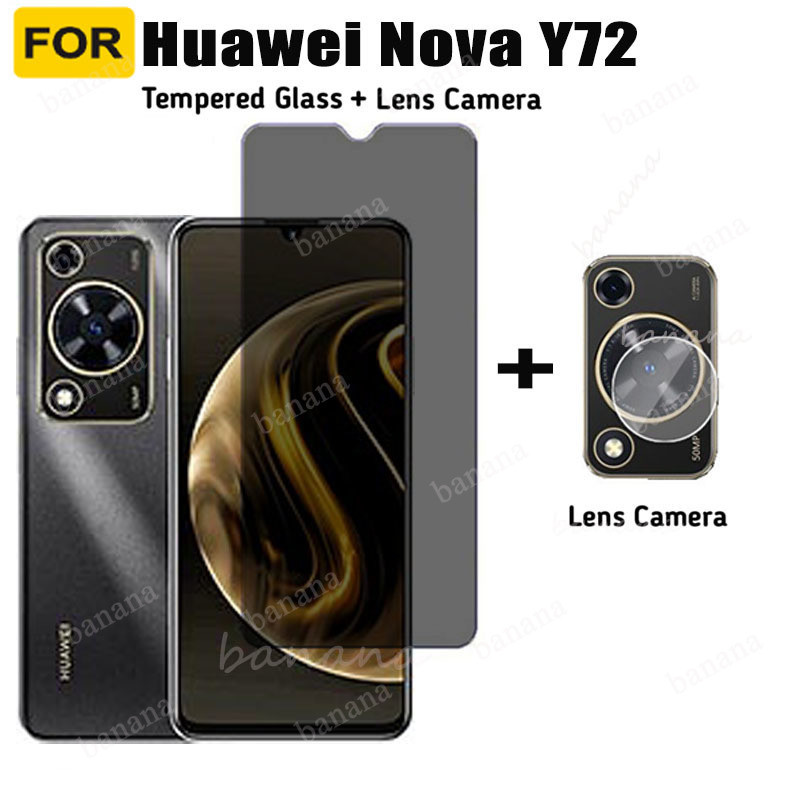 กระจกนิรภัยกันรอยหน้าจอ และเลนส์กล้อง กันแอบมอง สําหรับ Huawei Y72 Honor X7B X8B X7A X8A X6A X9