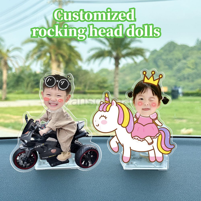 ตุ๊กตาหัวโยก อะคริลิค พลังงานแสงอาทิตย์ สําหรับตกแต่งภายในรถยนต์ DIY