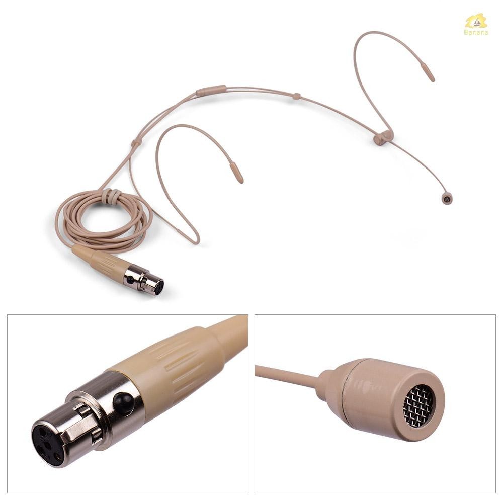 ชุดหูฟังไมโครโฟนคอนเดนเซอร์ น้ําหนักเบา ปลั๊ก XLR 4-pin สําหรับเครื่องส่งสัญญาณไร้สาย