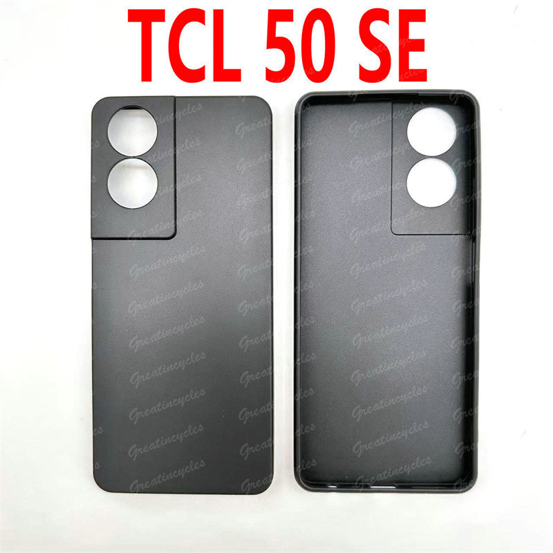 เคสโทรศัพท์มือถือ ซิลิโคนนิ่ม TPU สีดํา สําหรับ TCL 50 SE