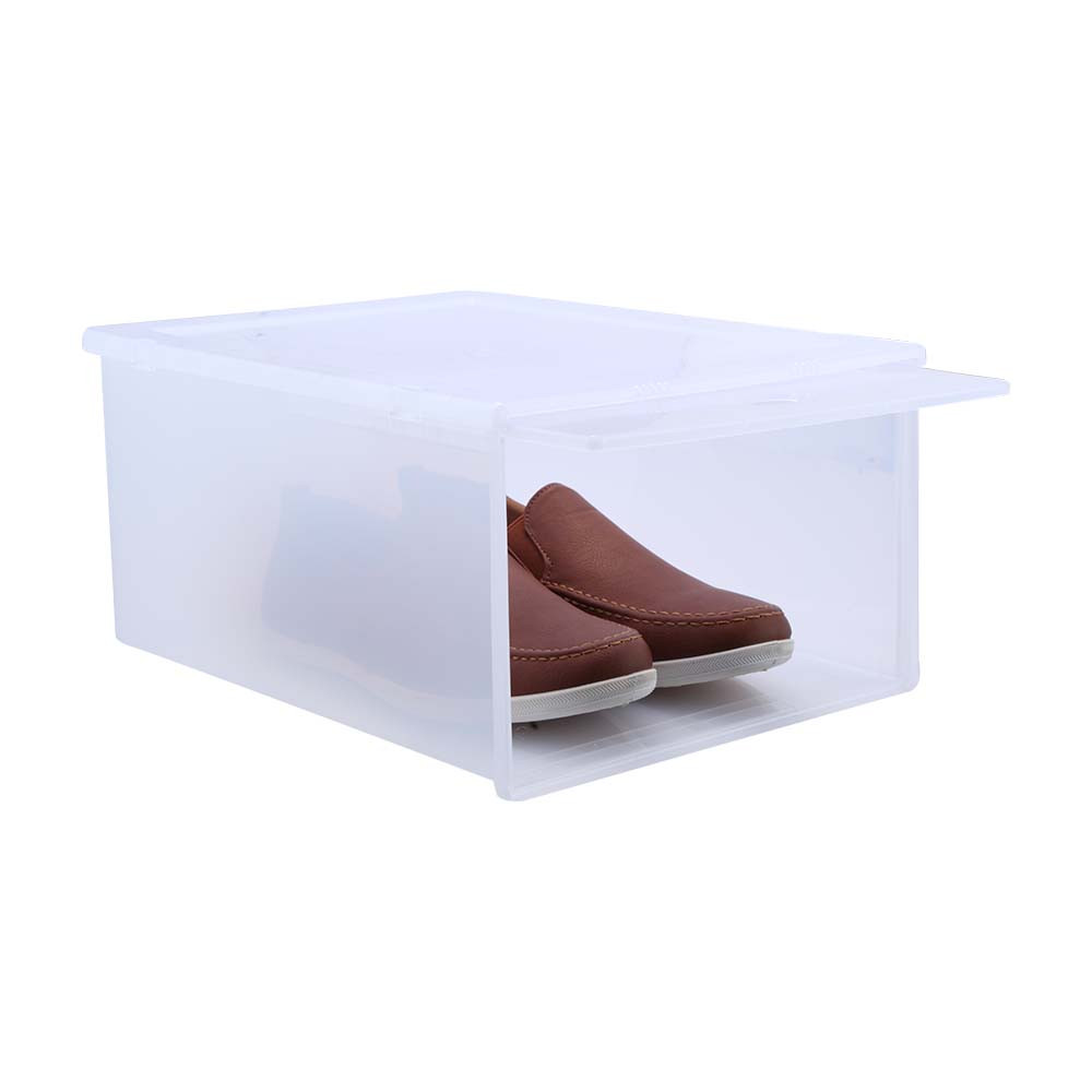 INDEX LIVING MALL กล่องรองเท้าฝาสไลด์บน รุ่นโบลิว่า ไซส์ L (2 ชิ้น/ชุด) - สีใสโปร่ง
